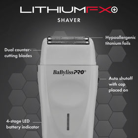 BaBylissPRO LithiumFX foil detail highlighting hypoallergenic black titanium foils.