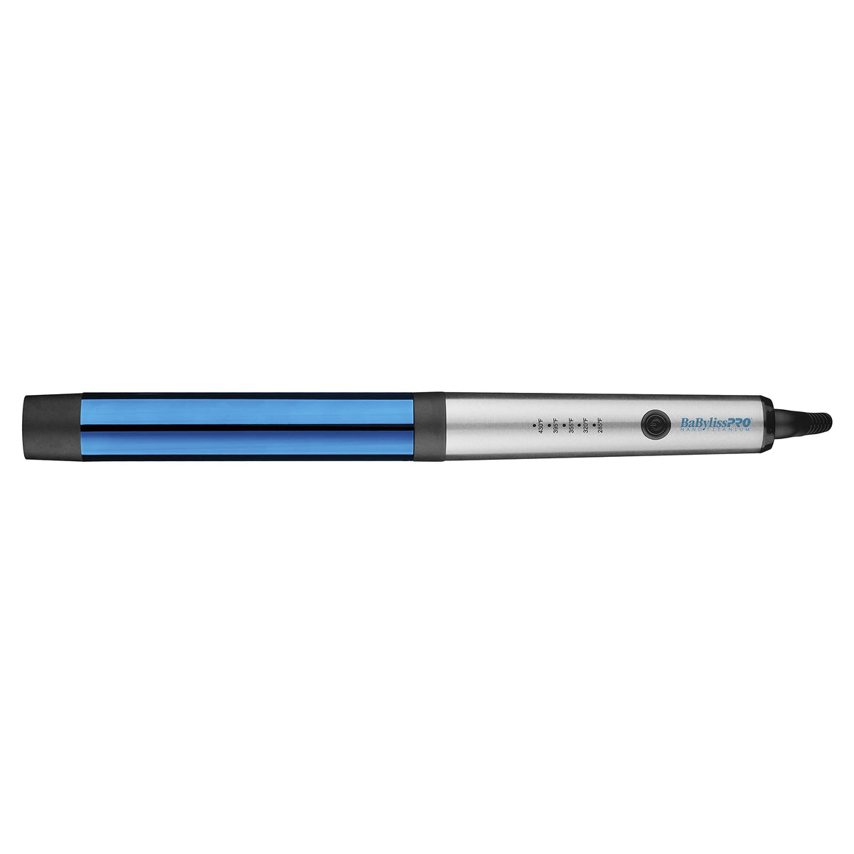 BaBylissPRO Nano Titanium wand barrel close-up showing even heat for lasting curls.