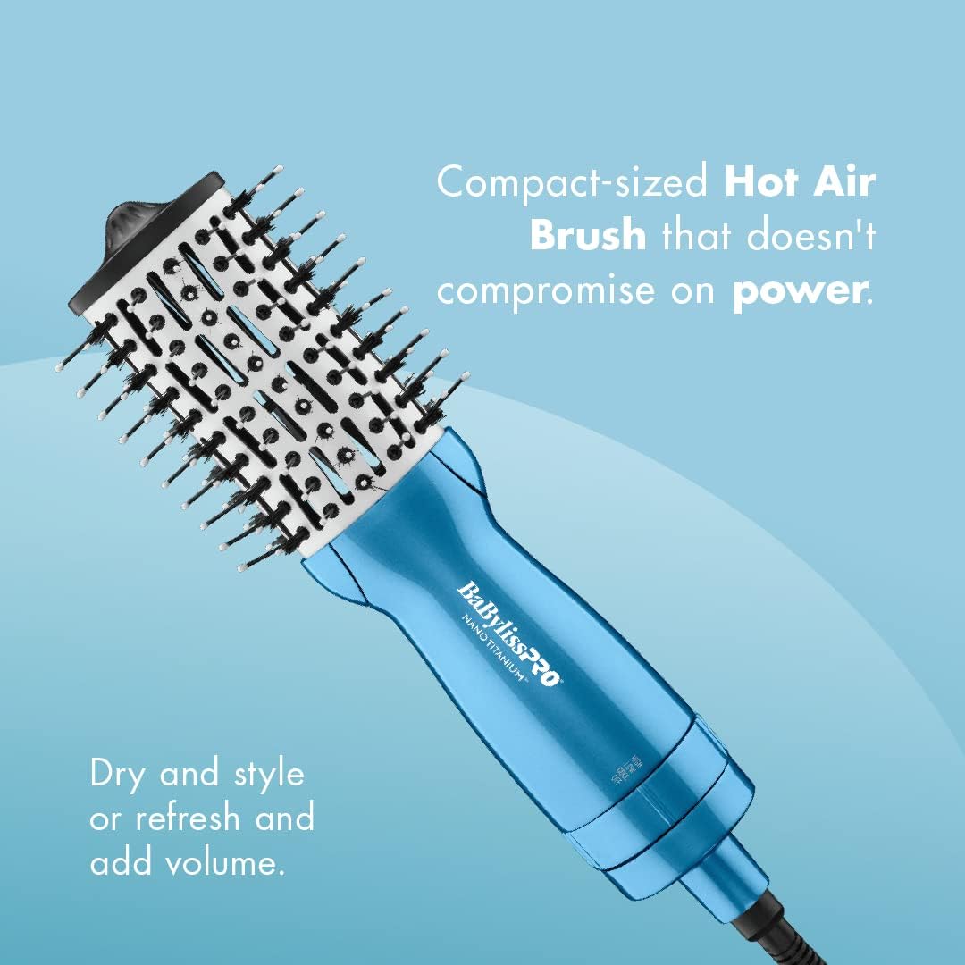 BaBylissPRO Nano Titanium 2-Inch compact hot air brush digital controls for precise heat and speed.