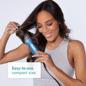 BaBylissPRO Nano Titanium 2-Inch compact hot air brush in gym bag for quick touch-ups.
