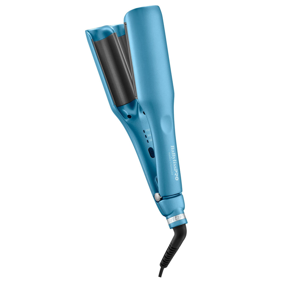 BaBylissPRO Nano Titanium Compact Deep Waver for glam waves with compact storage.