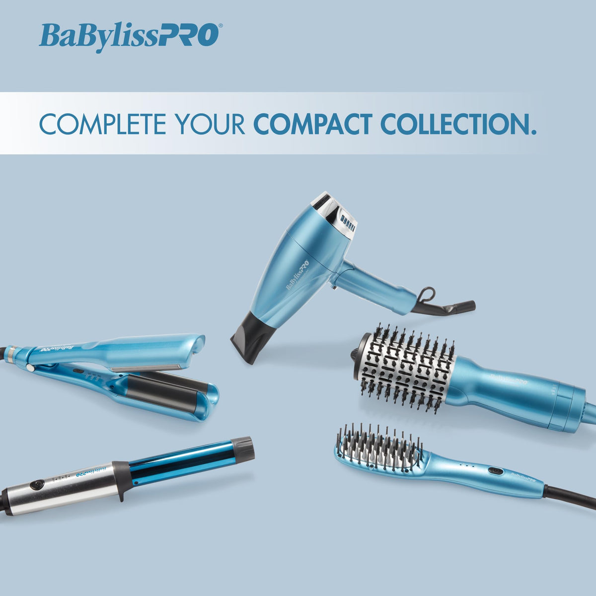 BaBylissPRO Nano Titanium Compact Folding Dryer, full-size diffuser, gentle drying for even curls