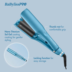 BaBylissPRO Nano Titanium Deep Wave Plates for defined texture and frizz control.