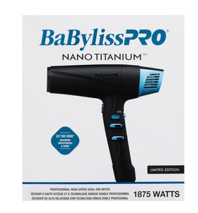 BaBylissPRO Nano Titanium hair dryer with diffuser and concentrator shown for versatile styling