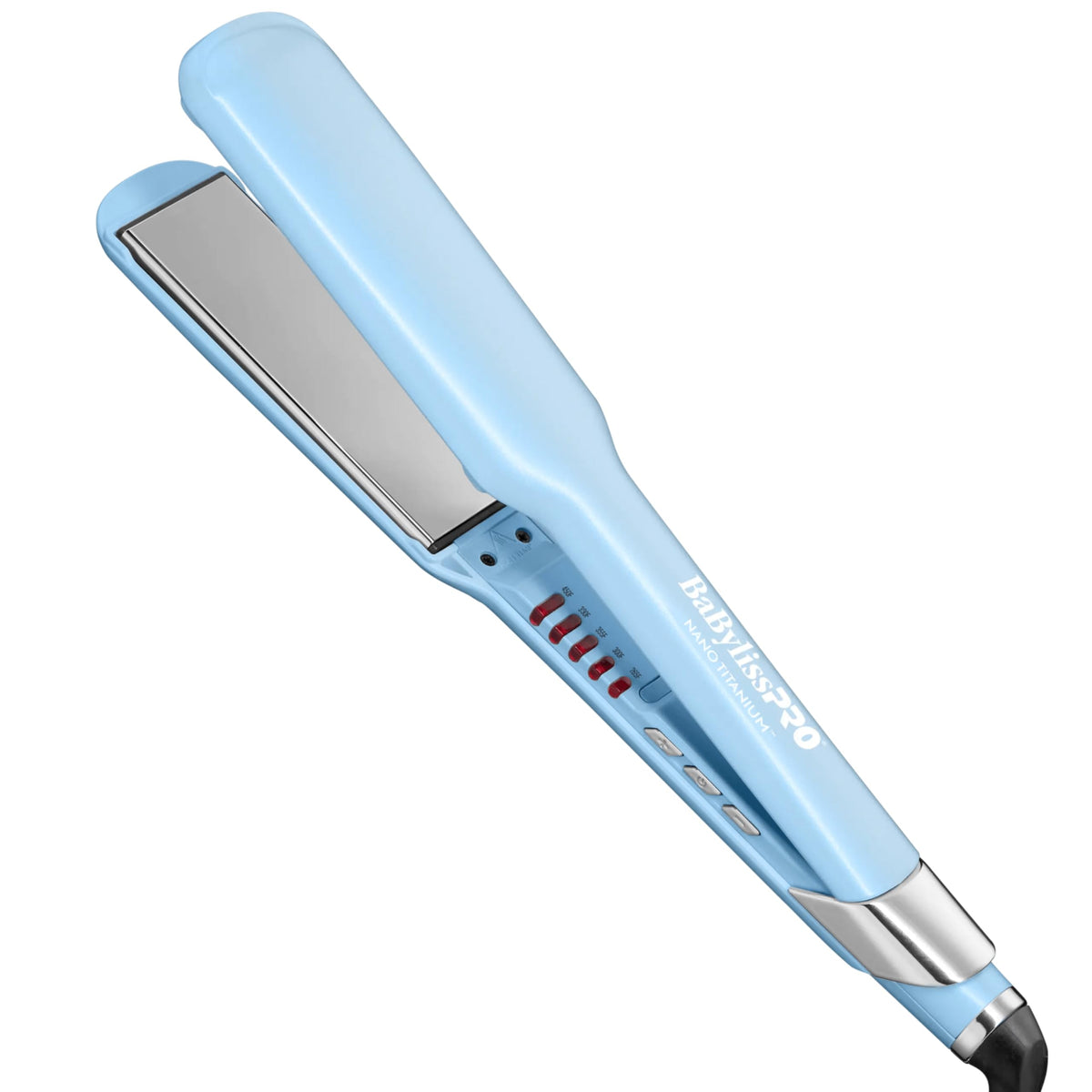 BaBylissPRO Nano Titanium ice-blue plates deliver smooth shine.