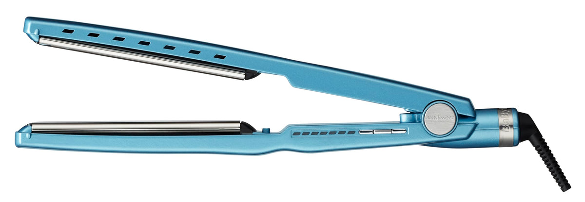 BaBylissPRO Nano Titanium Ionic Flat Iron with LED heat settings for precision.