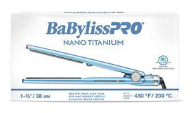 BaBylissPRO Nano Titanium Ionic flat iron vented plates for faster styling.