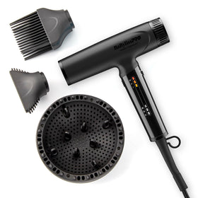 BaBylissPRO Nano Titanium Light Ionic Hair Dryer with diffuser for curl definition and smooth shine.