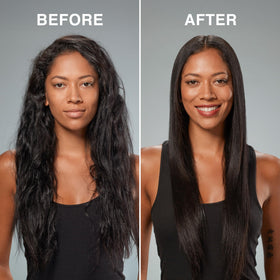 BaBylissPRO Nano Titanium Hair Dryer straightening pic for frizz control and sleek finish.