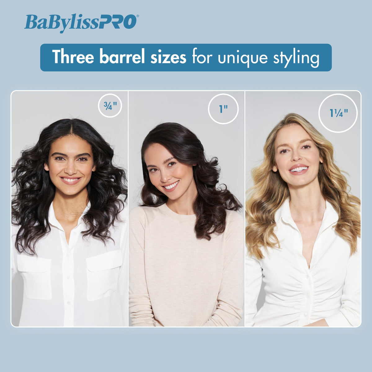 BaBylissPRO Nano Titanium Marcel delivers beach waves with smooth shine.
