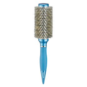 BaBylissPRO Nano Titanium round brush with boar bristles adds natural shine to thick hair.