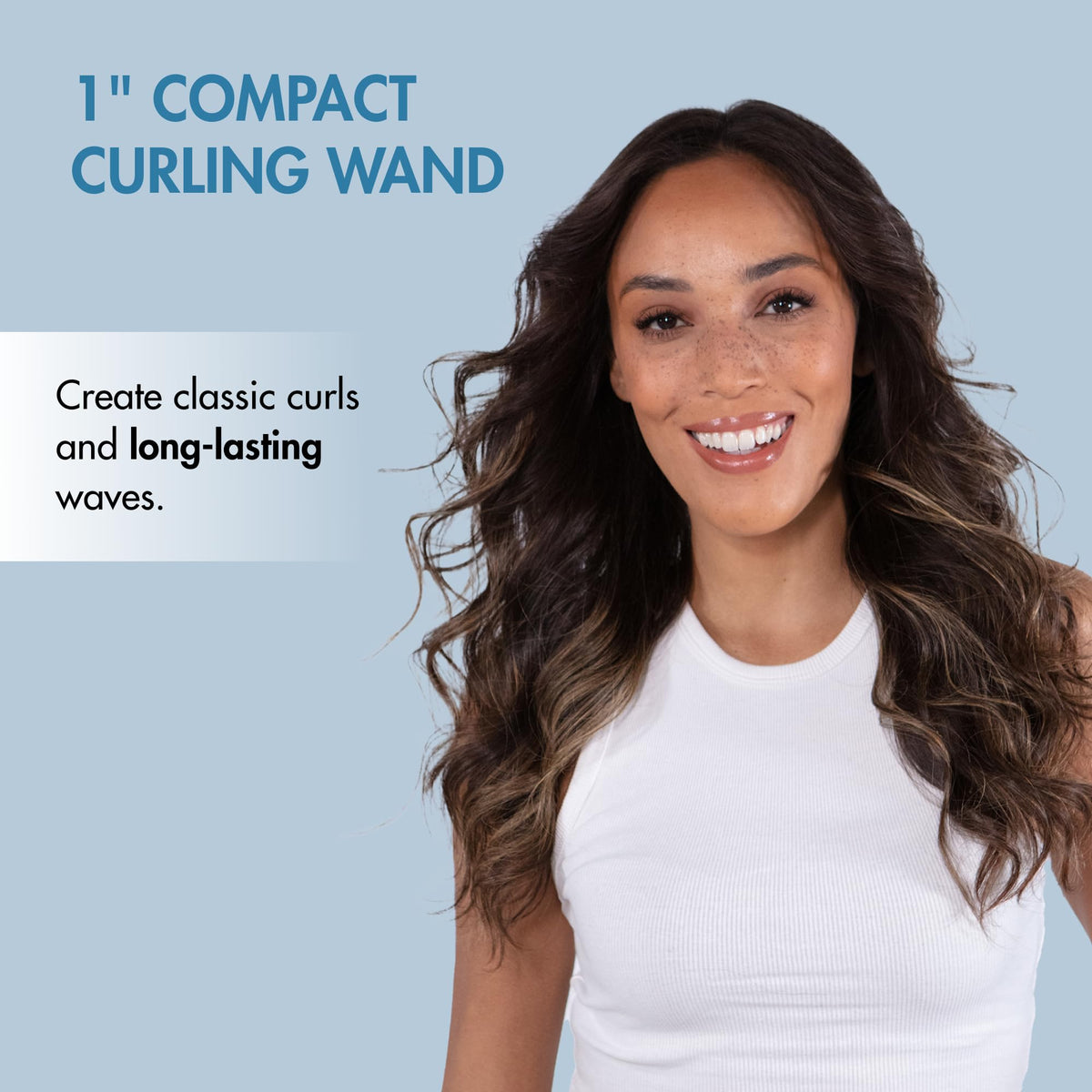 BaBylissPRO Nano Titanium wand creates radiant shine on curls.