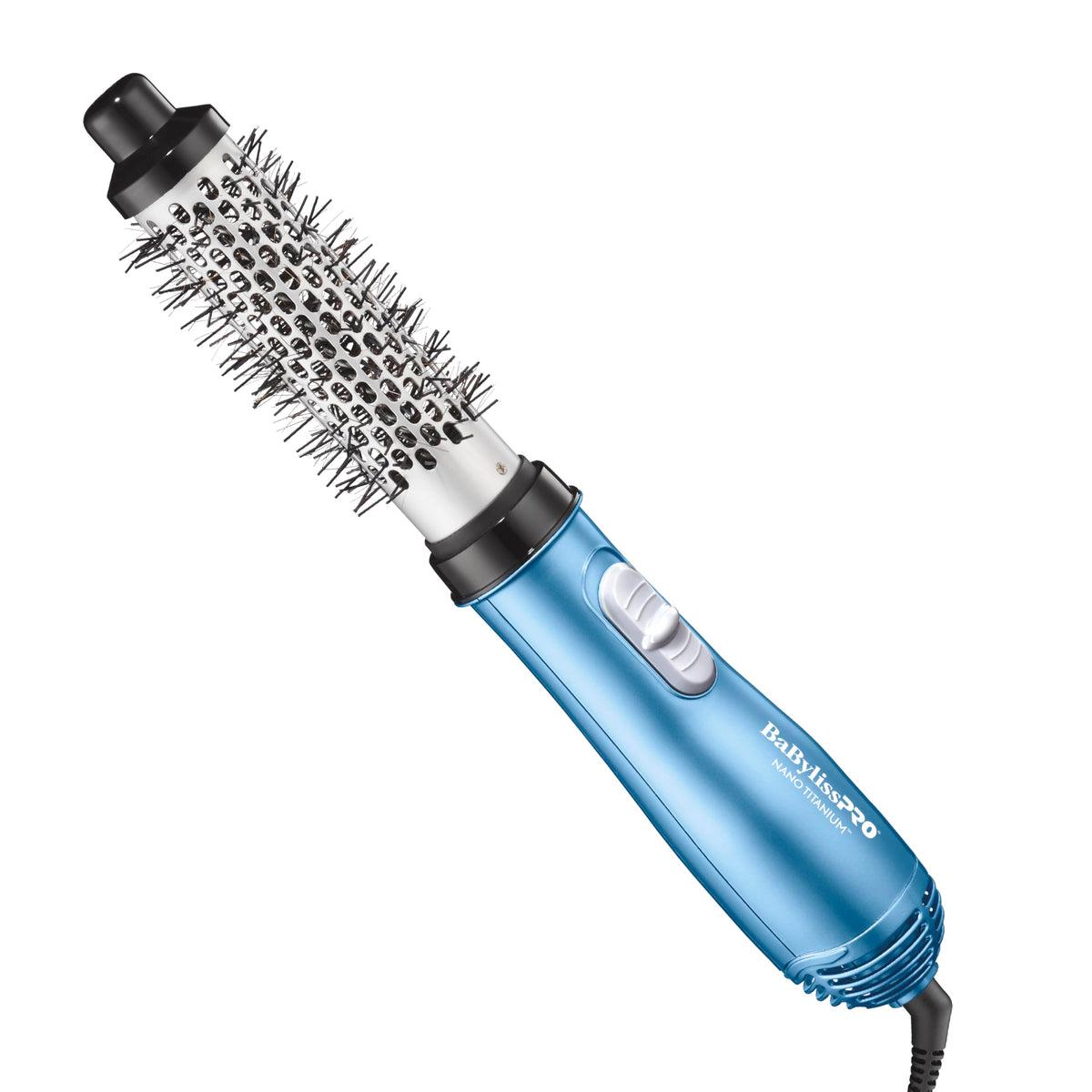 BaBylissPRO Nano Titanium soft-bristle hot air brush front view for smooth blowouts