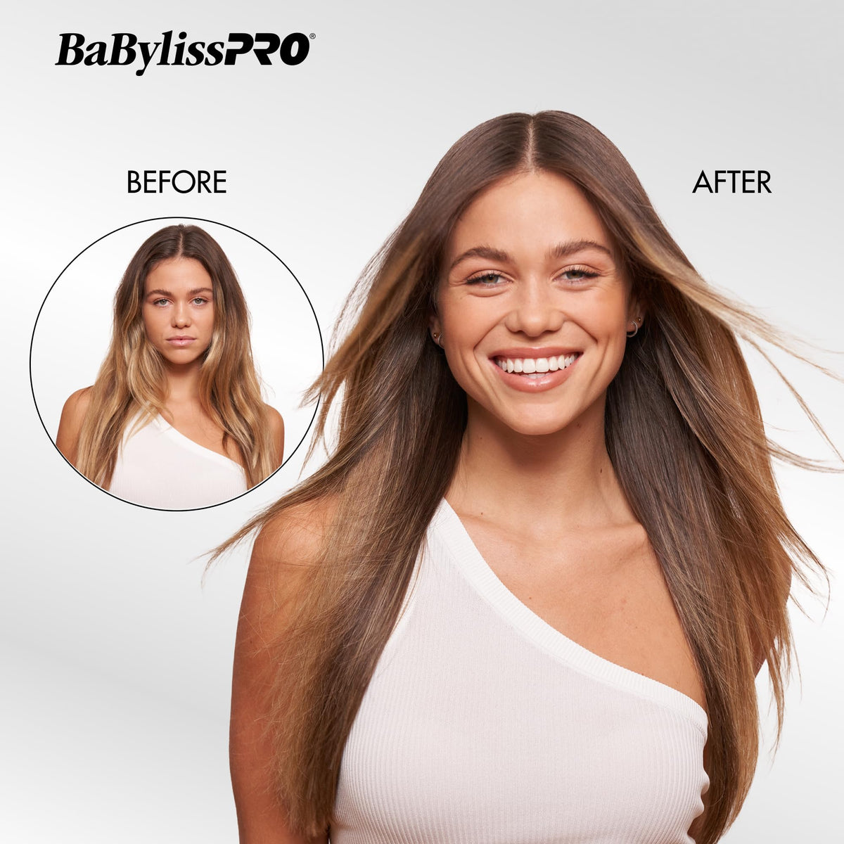 BaBylissPRO Nano Titanium Ultra-Thin Flat Iron plate close-up highlighting extra-long plates