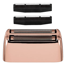 BaBylissPRO RoseFX foil head in rose gold finish for precise shaving compatibility.