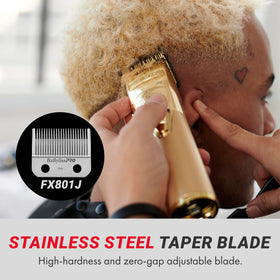 BaBylissPRO RoseFX+ blade detail reveals stainless steel taper blade