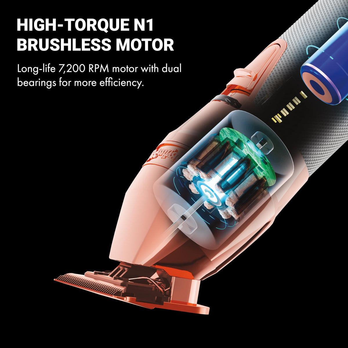 BaBylissPRO RoseFX+ exposed T-blade 360 view enables precise edging and detail work