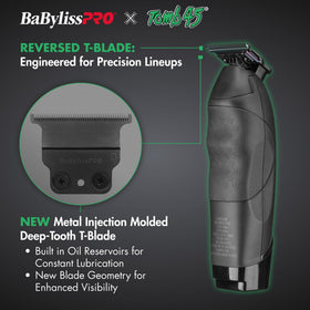 BaBylissPRO Tomb45 dual Li‑ion batteries power long grooming sessions.