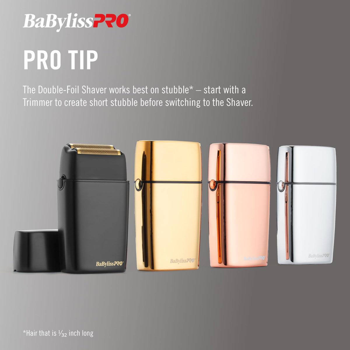 BaBylissPRO UVFOIL shaver USB-C charging port for quick recharges.