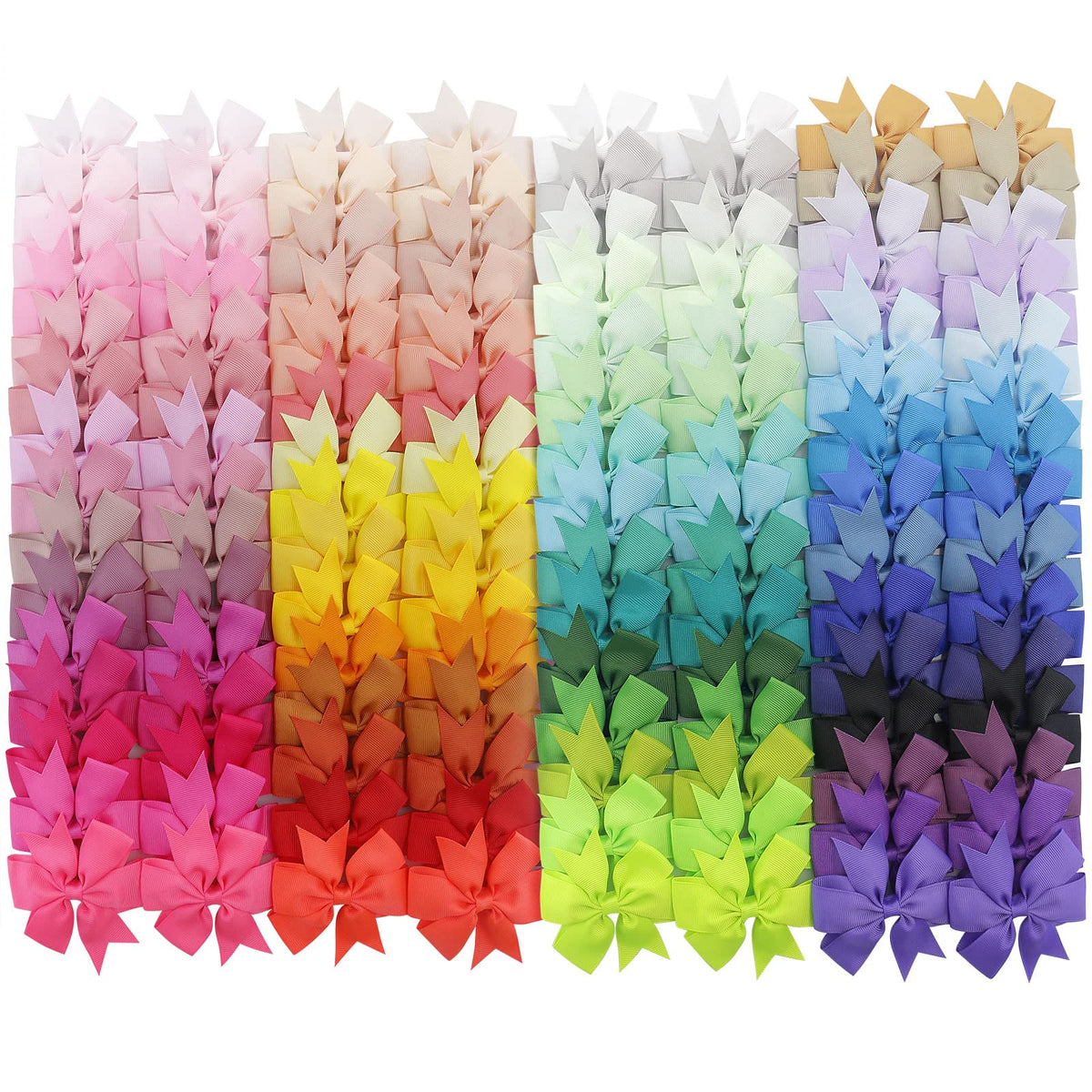 Babymatch pinwheel ribbon bows 3-inch with clips for secure daily wear