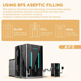 BACHERI compact packaging with single-dose ampoules for precise use.