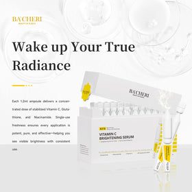BACHERI vitamin C serum single-use ampoule showcases hygienic daily application