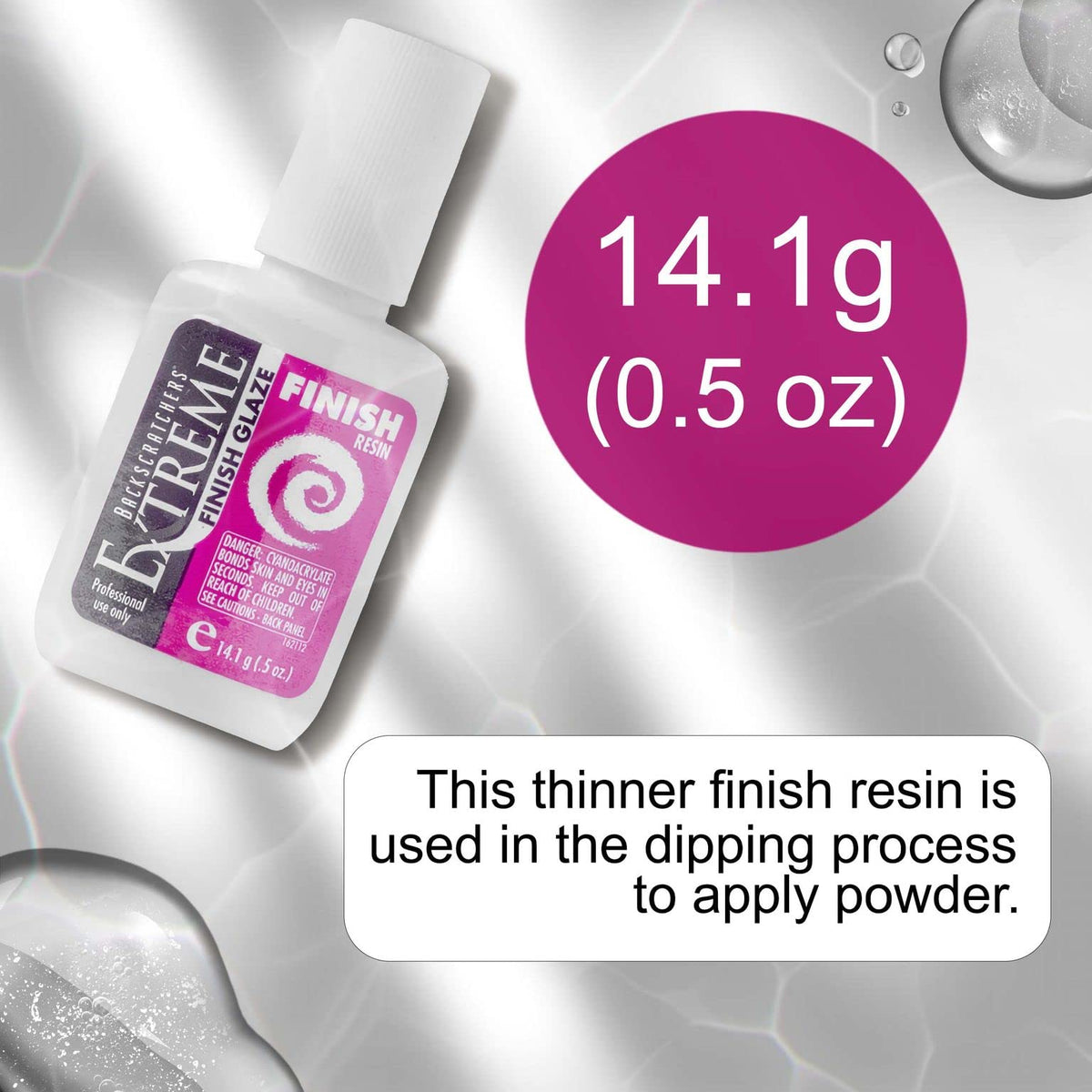 Backscratchers Extreme Glaze clear resin provides a versatile base for many nail looks.