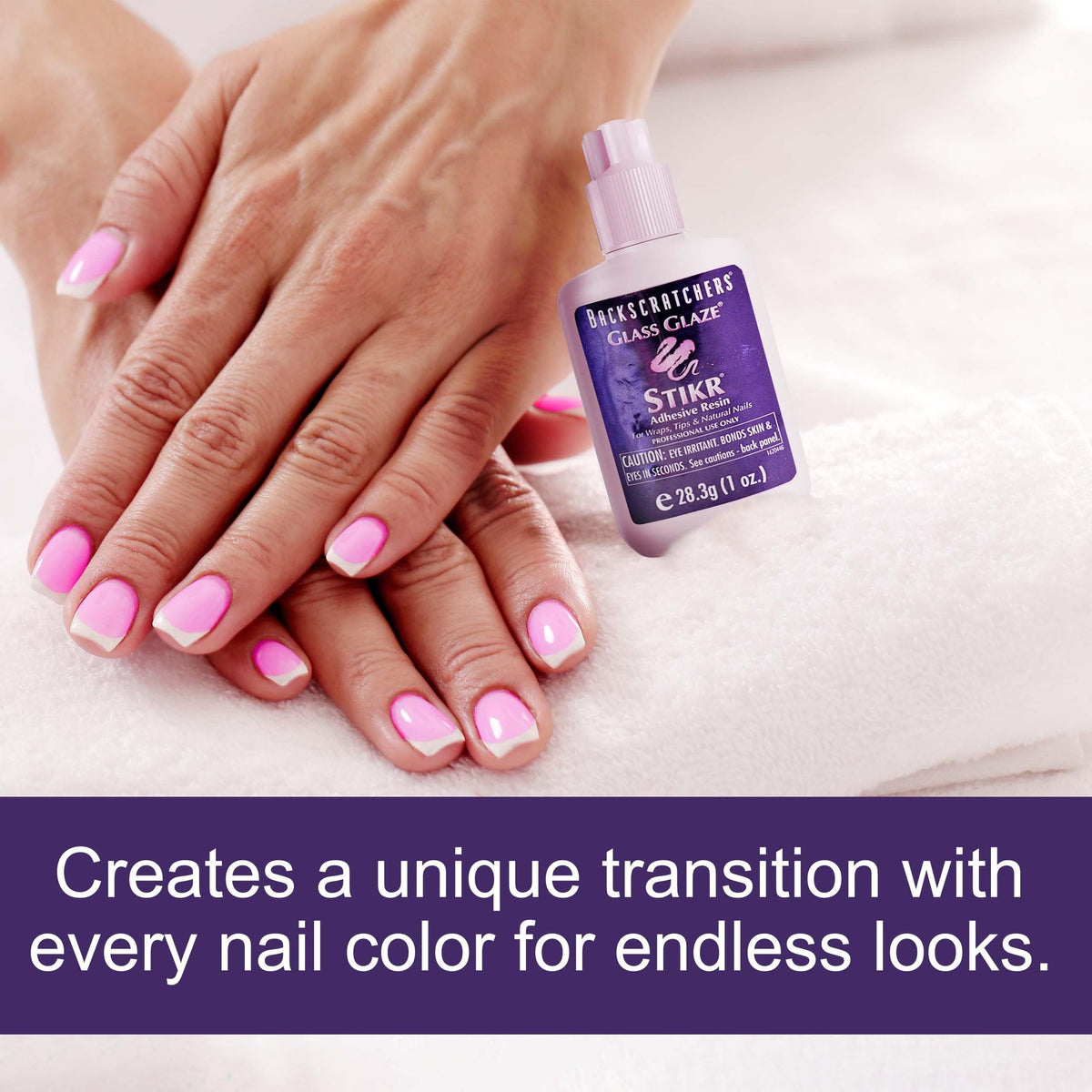 Backscratchers Glass Glaze Stikr Resin delivers a professional manicure at home