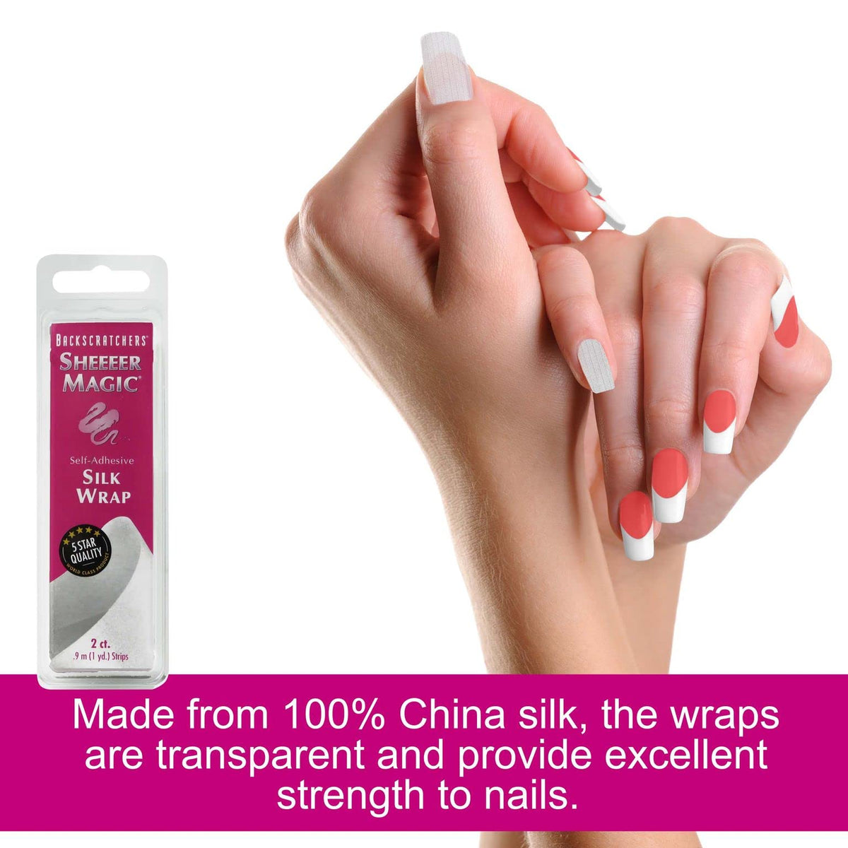 Backscratchers Sheeeer Magic Silk Wrap repairs cracked nails without bulk