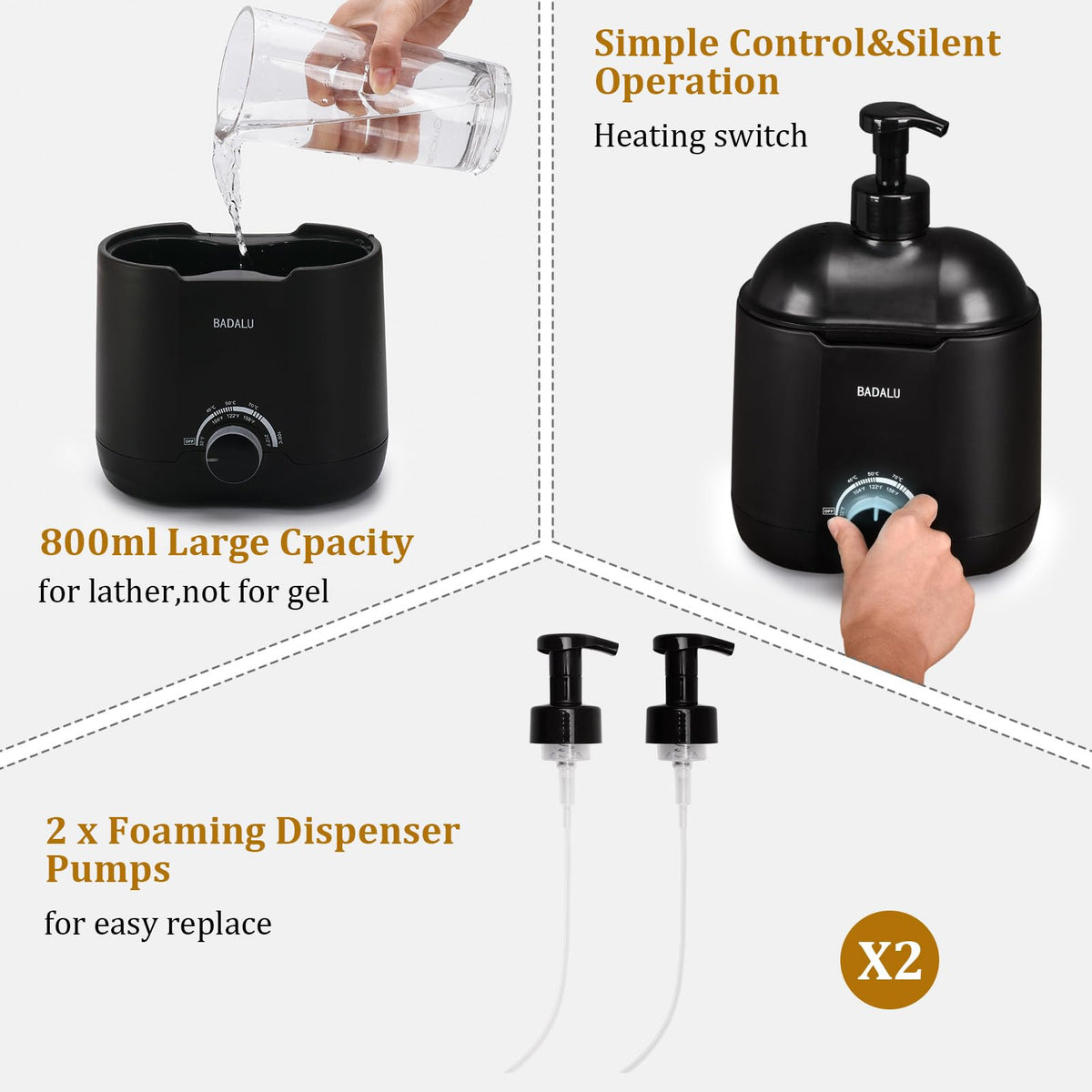 BADALU professional shaving foam dispenser ideal for barbershops and home use.