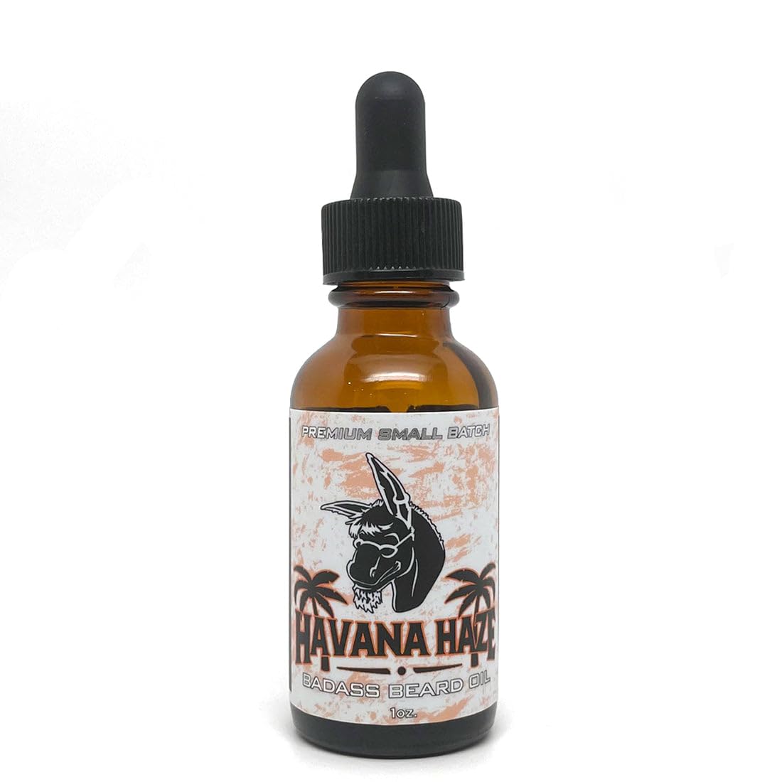 Badass Beard Care Havana Haze label highlights organic ingredients.