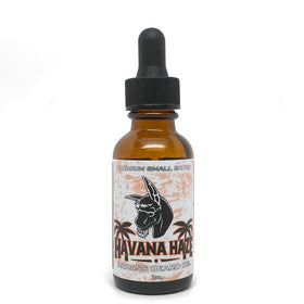 Badass Beard Care Havana Haze label highlights organic ingredients.