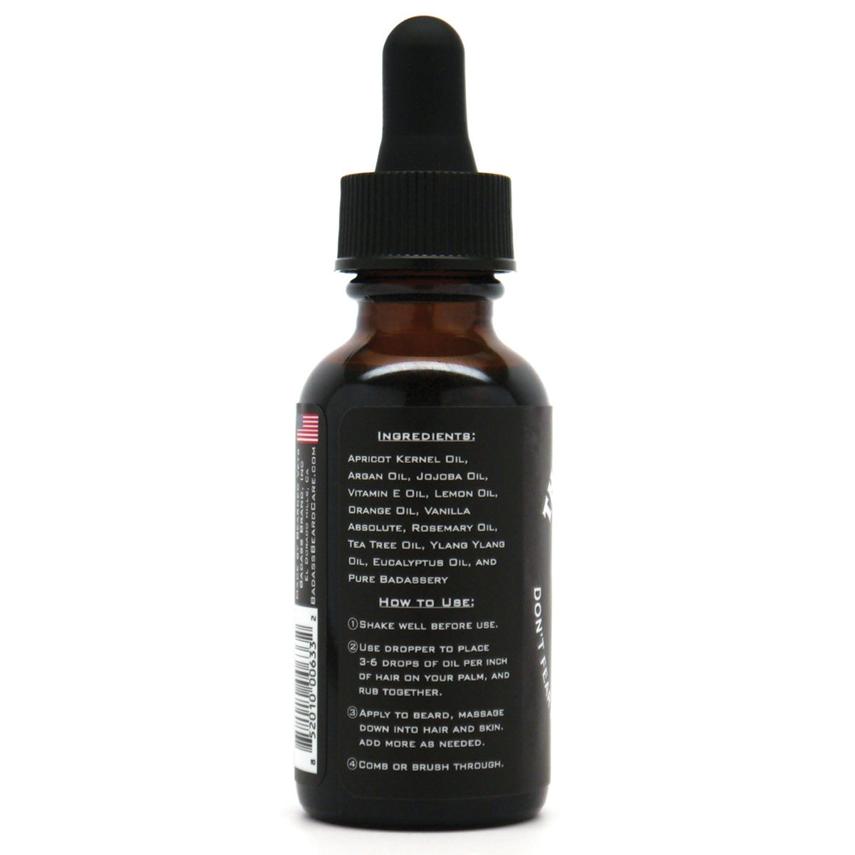 Applying Badass Beard Care oil nourishes beard and skin for a healthy look.
