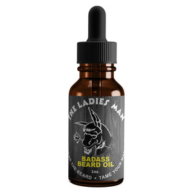 Badass Beard Care The Ladies Man bottle pour for conditioning and scent.