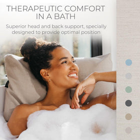 BADESOFA Luxury Bath Pillow M side view showing ergonomic tub fit.