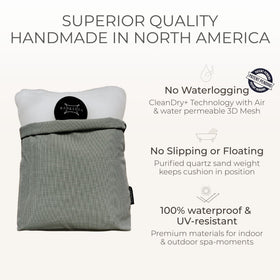 BADESOFA Luxury Bath Pillow S 3D mesh drying system close-up.