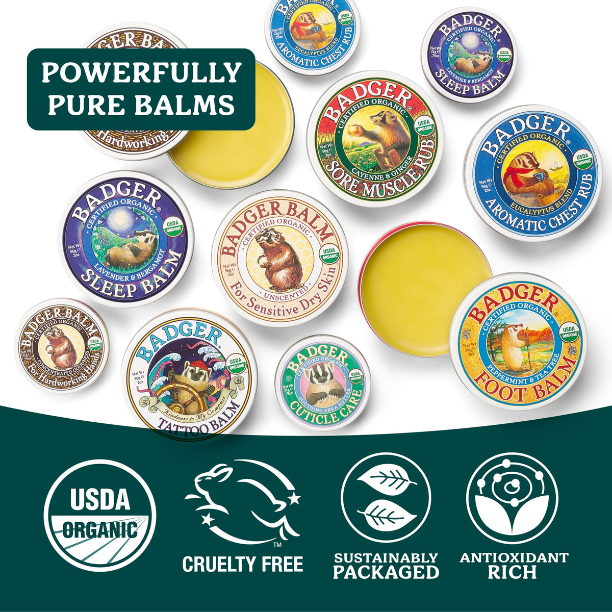 Organic olive oil bottle powering Badger Balm hydration