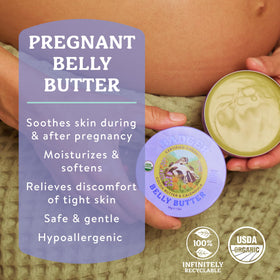 Badger Belly Butter eco packaging highlights plastic-free design.