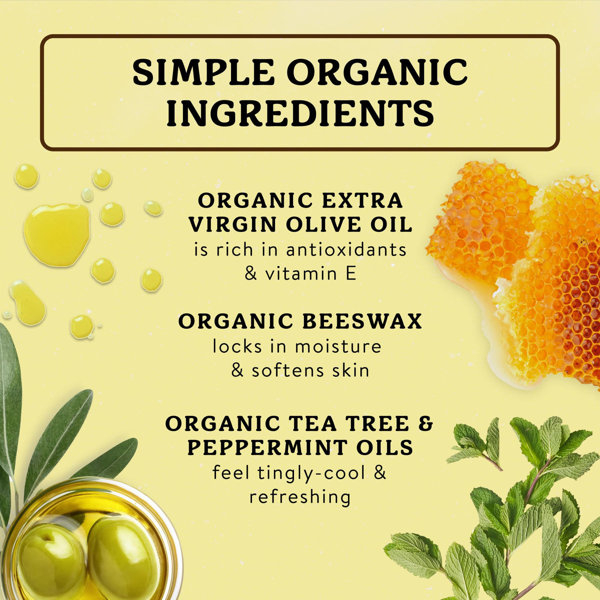 Badger Foot Balm label highlights organic oils for hydration.
