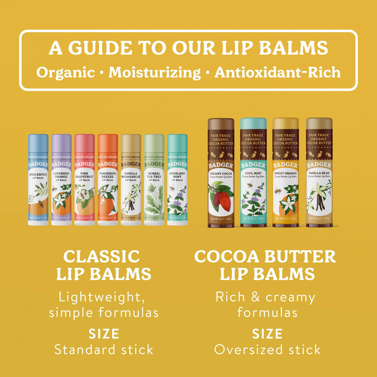 Badger lip balm made with solar power in the USA.