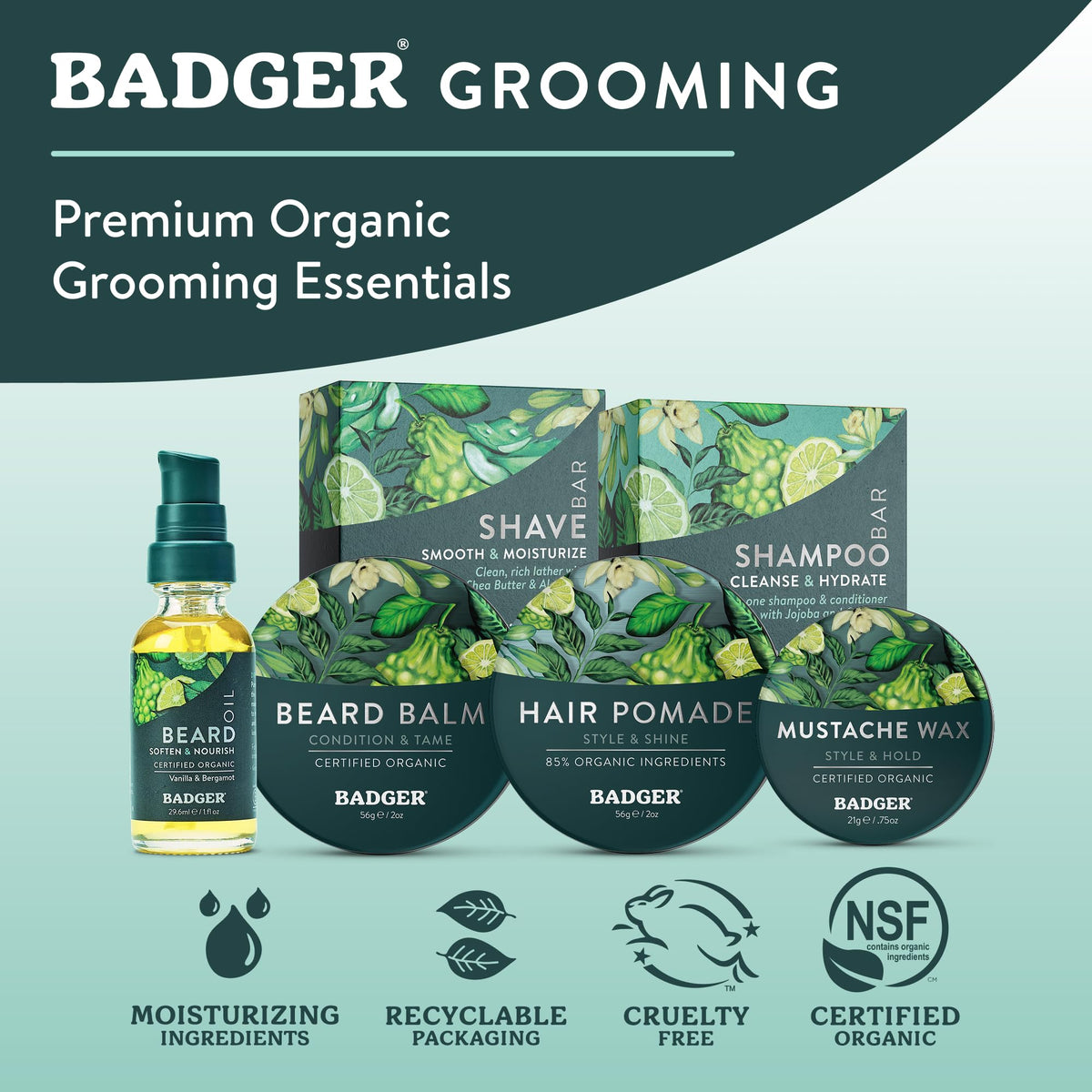 Badger organic certifications graphic supports organic, cruelty-free claims