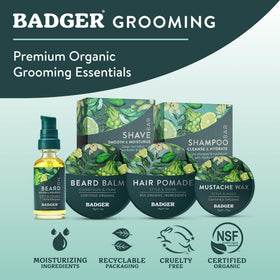 Badger organic certifications graphic supports organic, cruelty-free claims