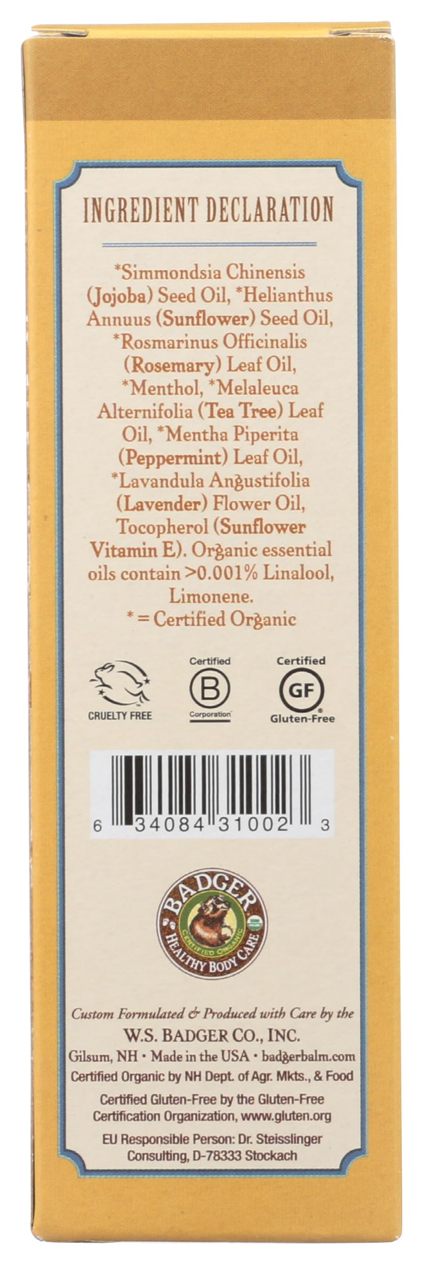 Badger organic jojoba oil label shows clean, cruelty-free formula