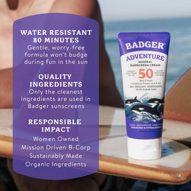 Badger 50% PCR tube packaging shows eco-friendly design.