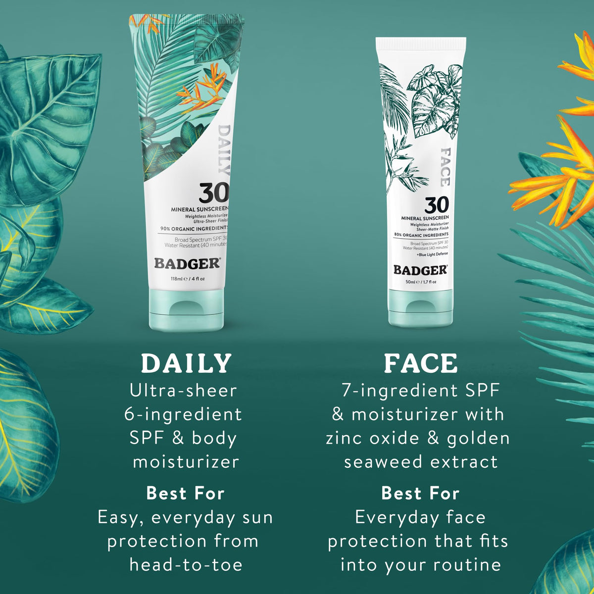 Badger facial sunscreen with Vitamin E and seaweed extract