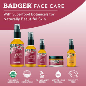 Badger Rose Body Oil scent captured with Bulgarian rose and calming botanicals