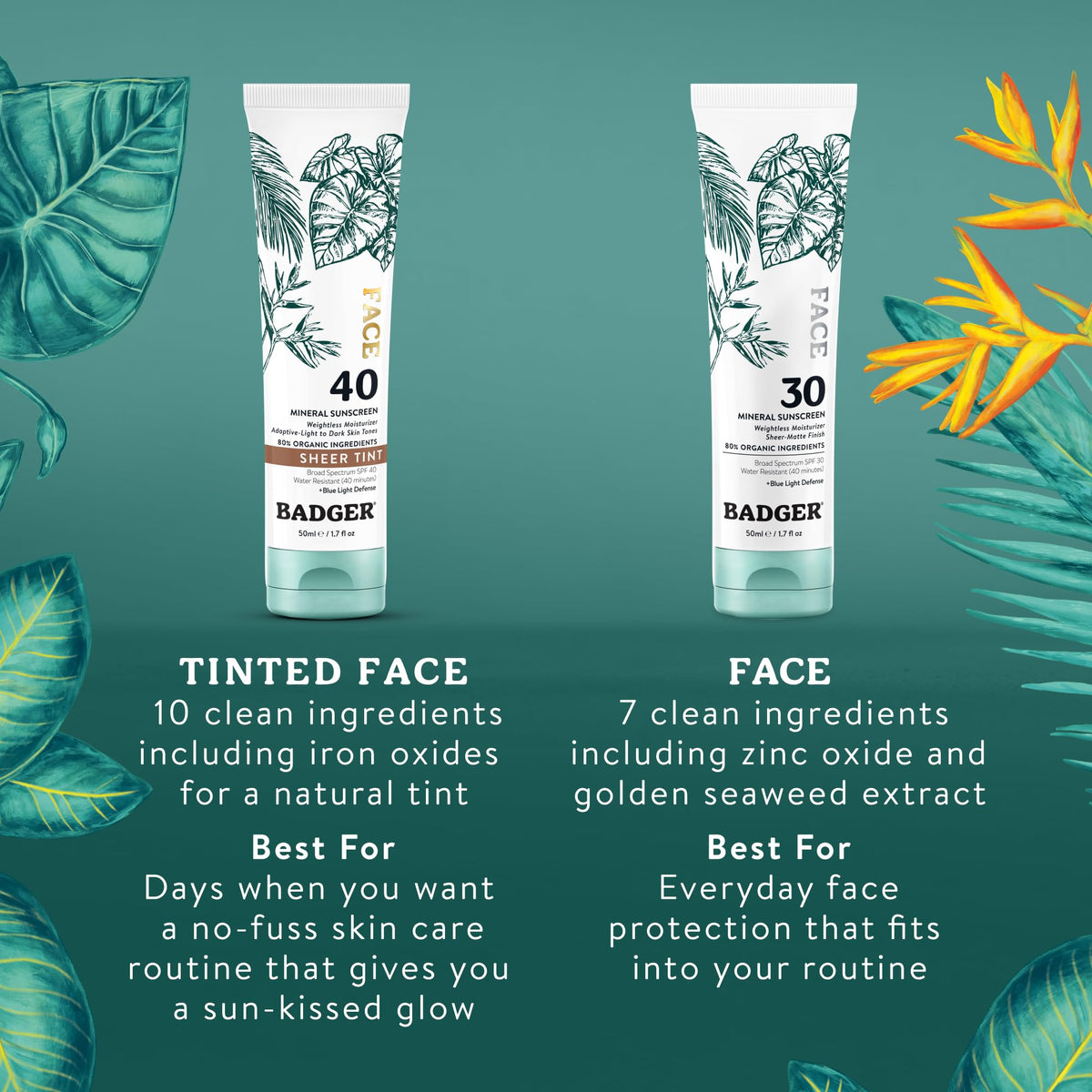 Badger tinted sunscreen is reef-safe and suitable for beach or pool days.