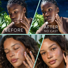 Warm tint on skin creates natural glow without whitening by Badger tinted sunscreen.