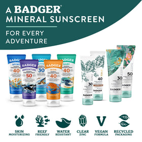 Badger unscented face sunscreen suitable for sensitive skin