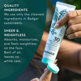 Badger vegan organic sunscreen with plant oils on skin